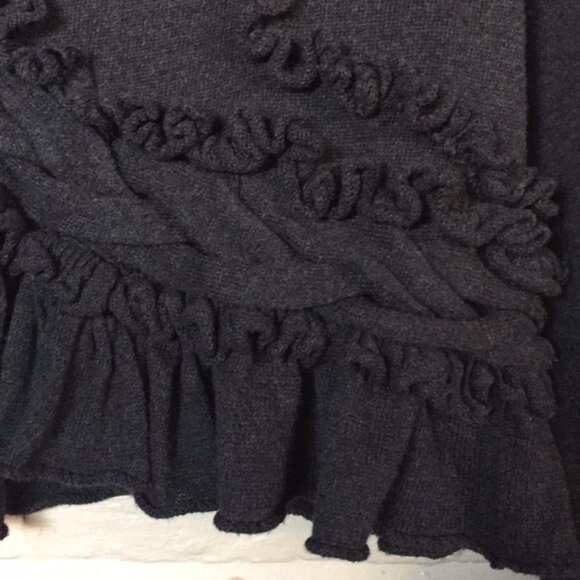 Anthropologie (S) Guinevere Dark Gray Cotton/Cashmere Sweeping Thrills Sweater - Picture 6 of 10